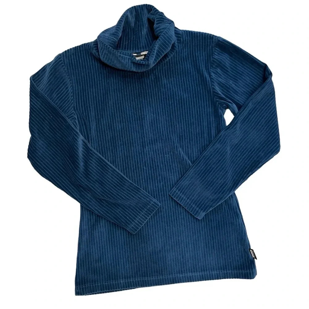 NWT Hundred Pieces Blue Velvet Turtleneck Top